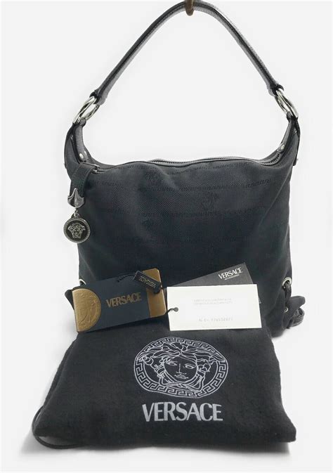 versace black handbag|authentic Versace purses.